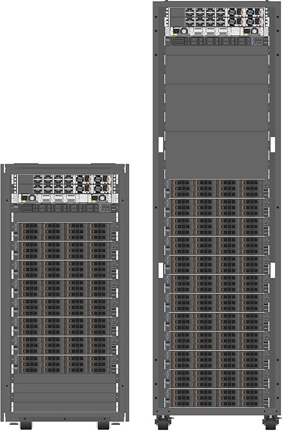 Lenovo ThinkAgile SX for Microsoft Azure Stack: 25U (left) or 42U (right) rack cabinet