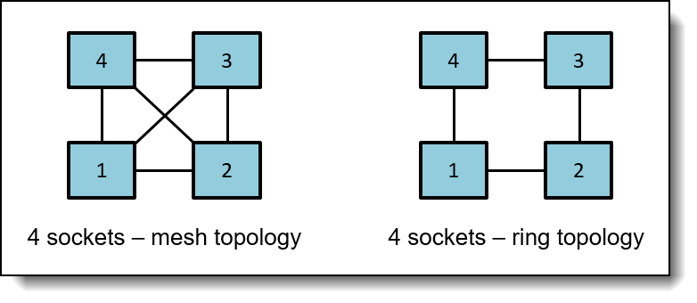 Mesh and ring processor topologies