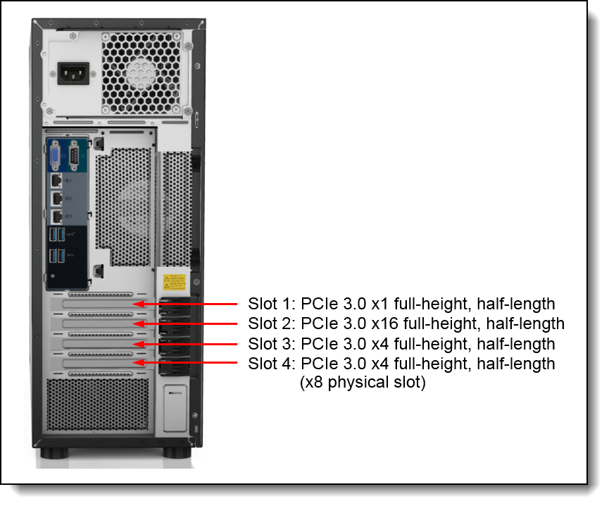 ThinkSystem ST250 PCIe slots