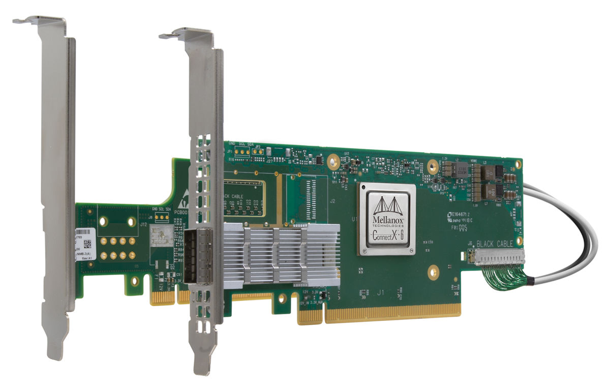 ThinkSystem Mellanox ConnectX-6 HDR QSFP56 1-port PCIe 4 InfiniBand Adapter and ThinkSystem Mellanox HDR/200GbE Aux Adapter