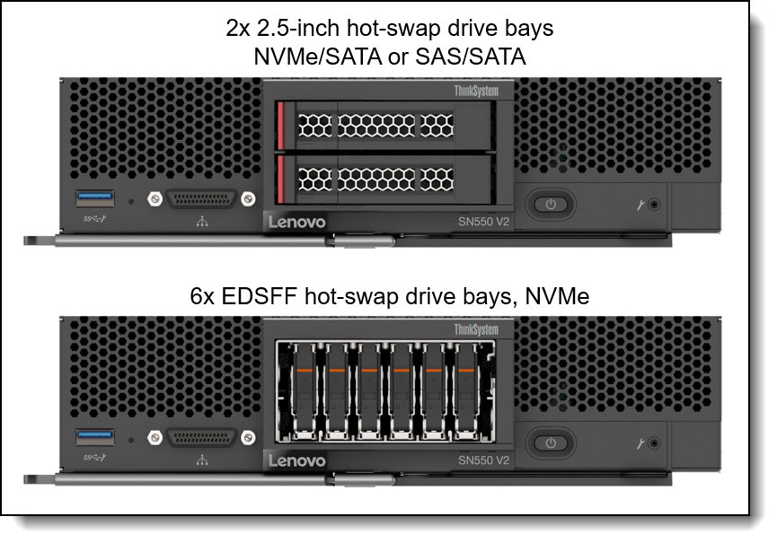 SN550 V2 front drive bays