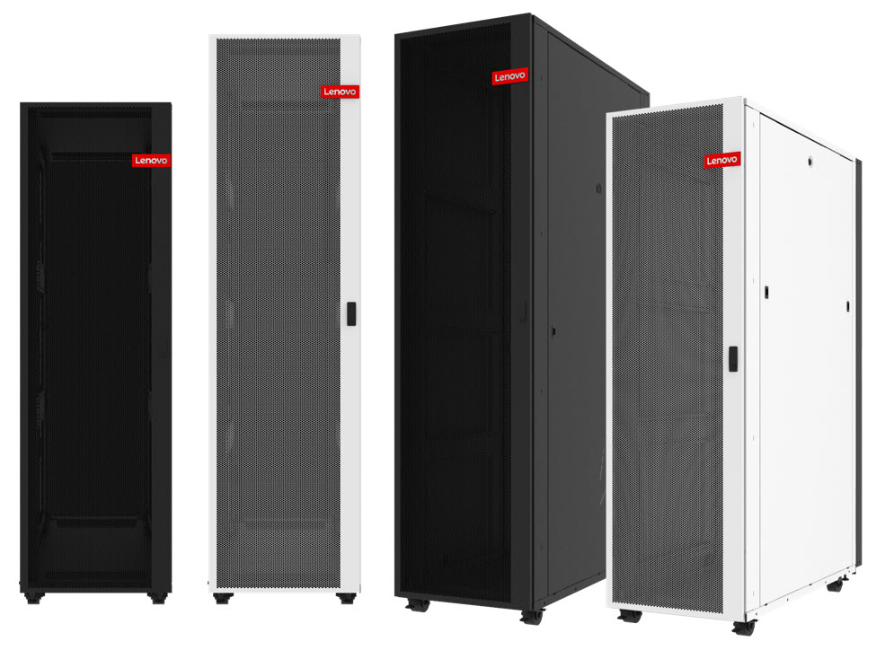 Lenovo 42U and 48U Heavy Duty Rack Cabinets in Pearl-White and Onyx-Black