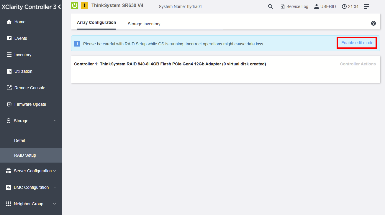 Click "Enable edit mode" button