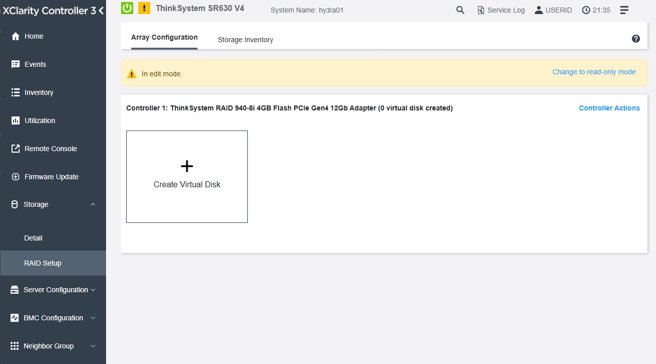 Click Create Virtual Disk button