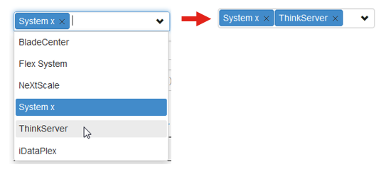 Selecting a second item from a dropdown menu