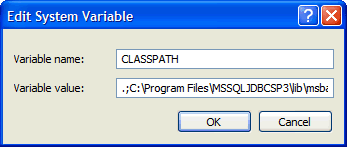 Configuring the CLASSPATH variable in Windows