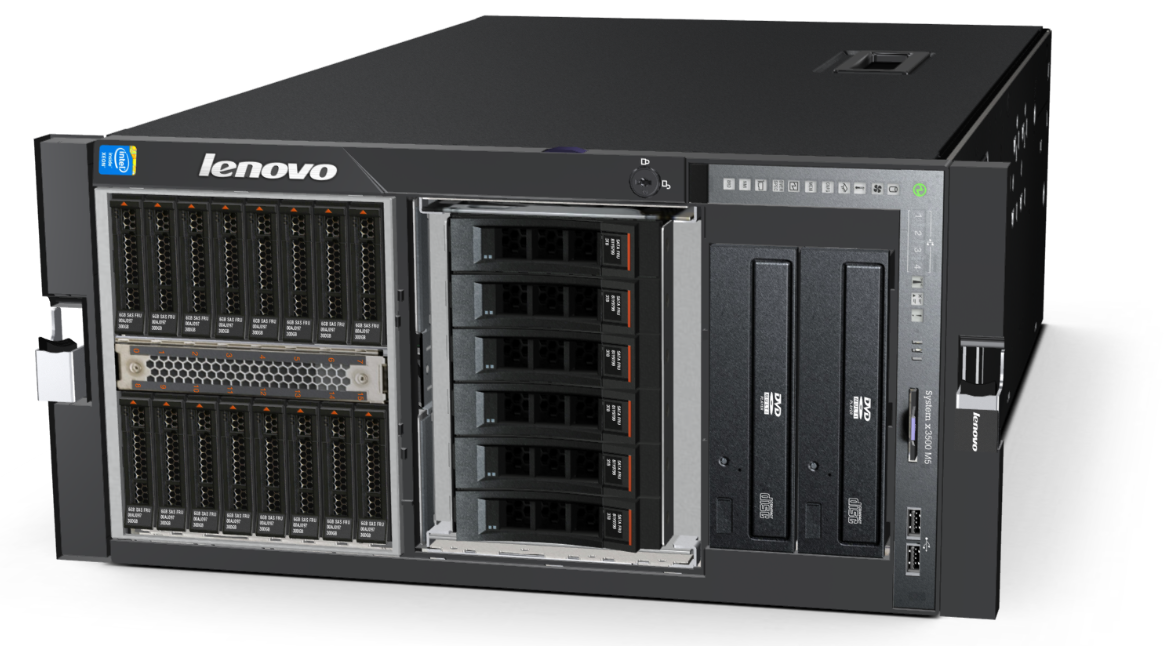 The x3500 M5 with the 5U Tower to Rack Conversion Kit