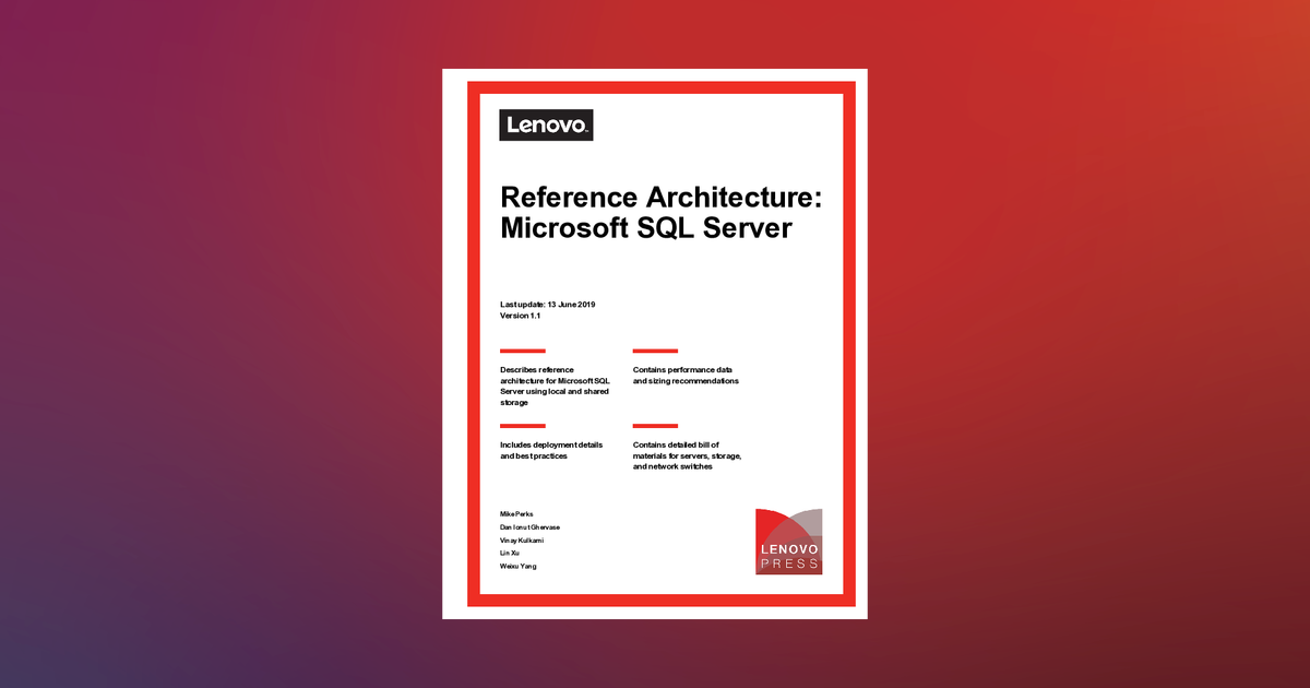 Reference Architecture: Microsoft SQL Server (withdrawn product ...